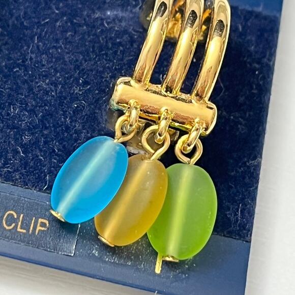 Givenchy Vintage Fringe Hoop Clip Earrings RARE - Picture 3 of 6